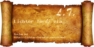Lichter Terézia névjegykártya